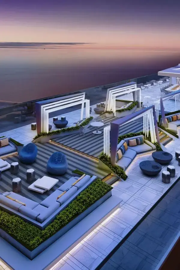 Rooftop lounge overlooking the Indian Ocean, Cinnamon Life Colombo.